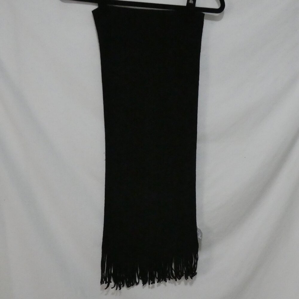 THE BAY - Principles | OS - one size | Unisex | Black Fleece Scarf With Fringe